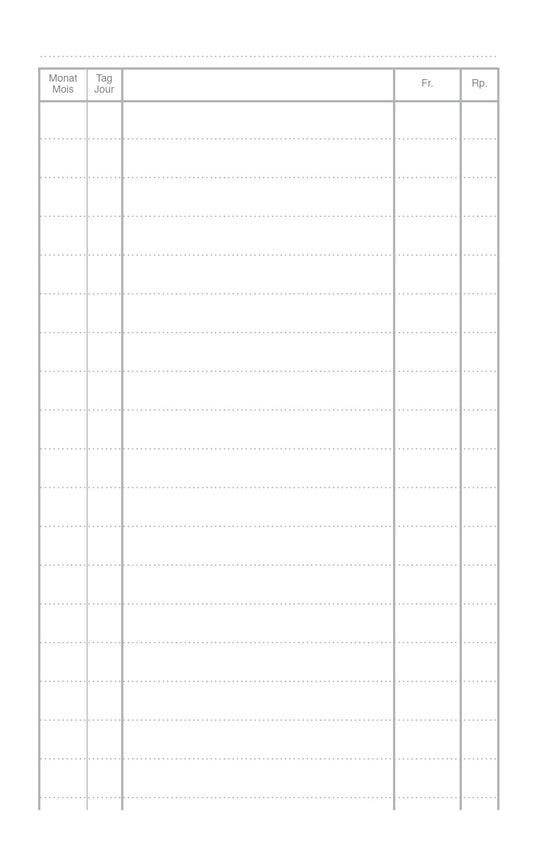 BÜROLINE Heft E6 533876000 Fr/Rp/Monate/Tage-Spalten 90g