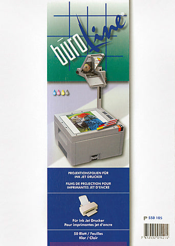 BÜROLINE Projektionsfolie OHP A4 550105 für Inkjet Drucker 100 Blatt