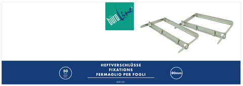 BÜROLINE Heftverschlüsse 8.0cm 608241 Metall 50 Stück