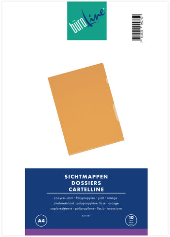 BÜROLINE Sichtmappen A4 620067 orange 10 Stück