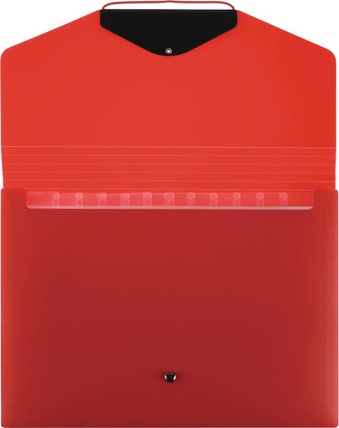 BÜROLINE Fächermappe A4 663290 rot 12-teilig