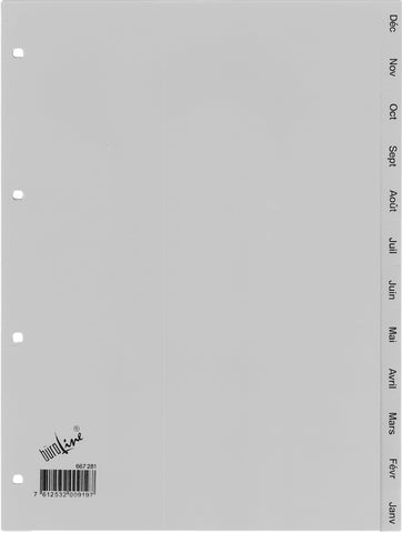 BÜROLINE Register PP A4 667281 grau Déc-Jan FR