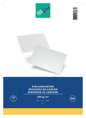 BÜROLINE Einlagekarton für A4 88365752 500g, grau 100 Stück