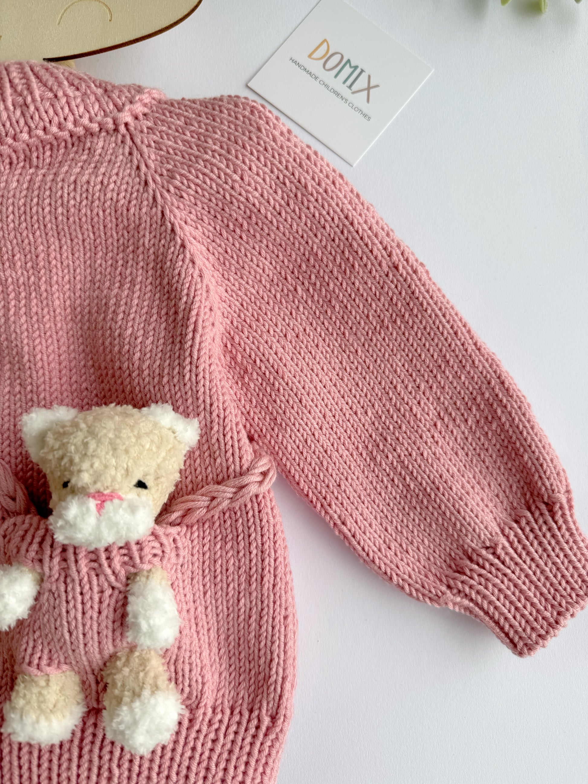 Pink baby Sweater with kitten
