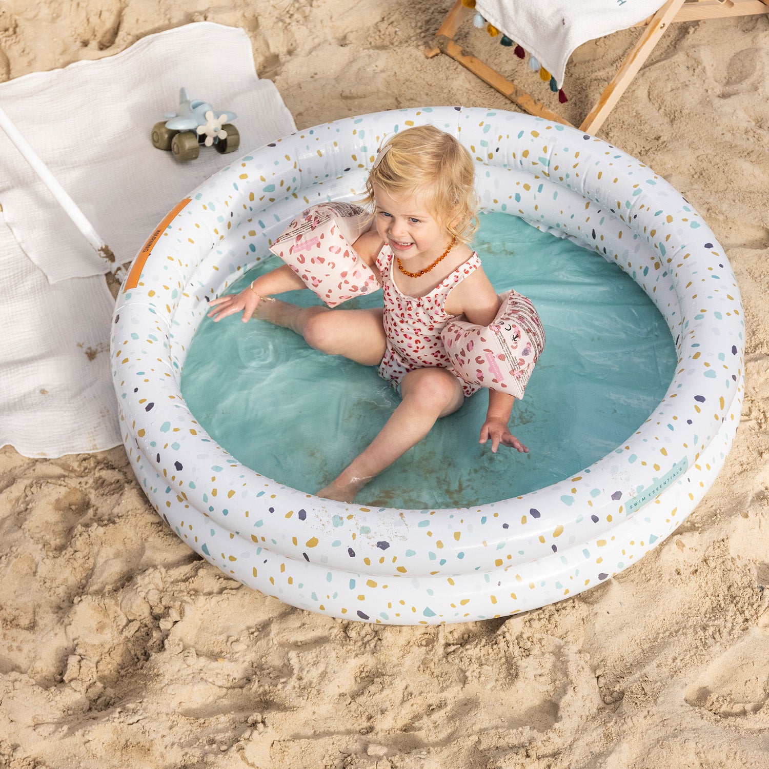 Swim Essentials | Baby Pool 100cm | White Terrazzo