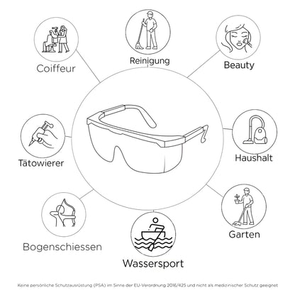 Transparente Komfortbrille – Spritzschutz für Kosmetikerinnen, Coiffeure & mehr