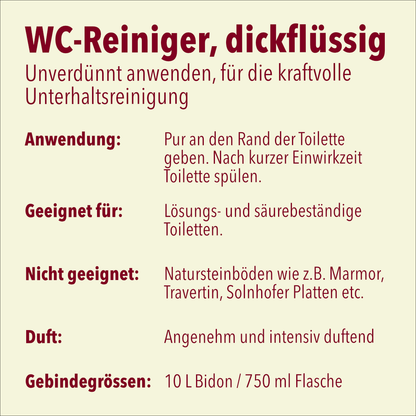 WC-Reiniger, dickflüssig, 10 Liter, pH <2, Gefahrengut UN3264i
