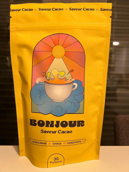 Bonjour Cacao Flavor – Rich Mushroom Cacao Drink (Caffeine-Free)