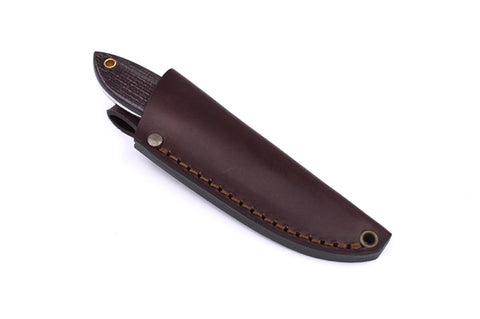 Bobtail 80 - Bison Micarta- Scandi - Leather