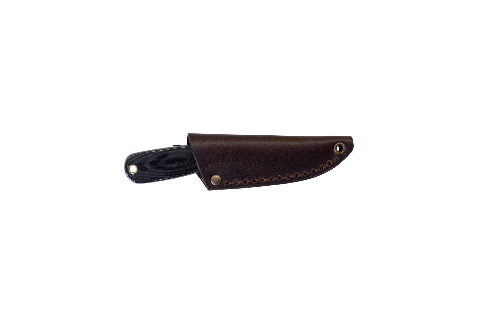 Necker 70 - BlackMicarta - Scandi - Leather