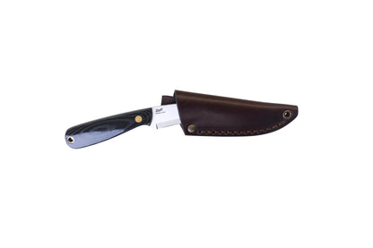 Necker 70 - BlackMicarta - Scandi - Leather