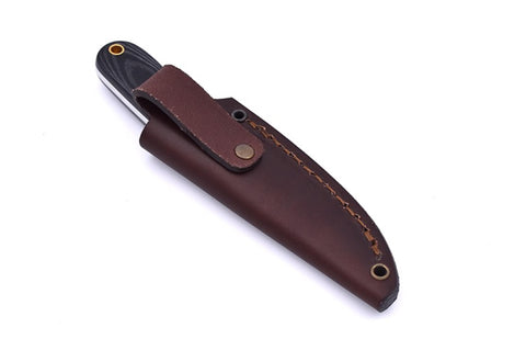 Necker 70 - BlackMicarta - Scandi - Leather