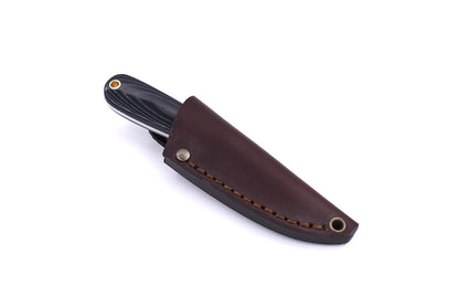 Necker 70 - BlackMicarta - Scandi - Leather