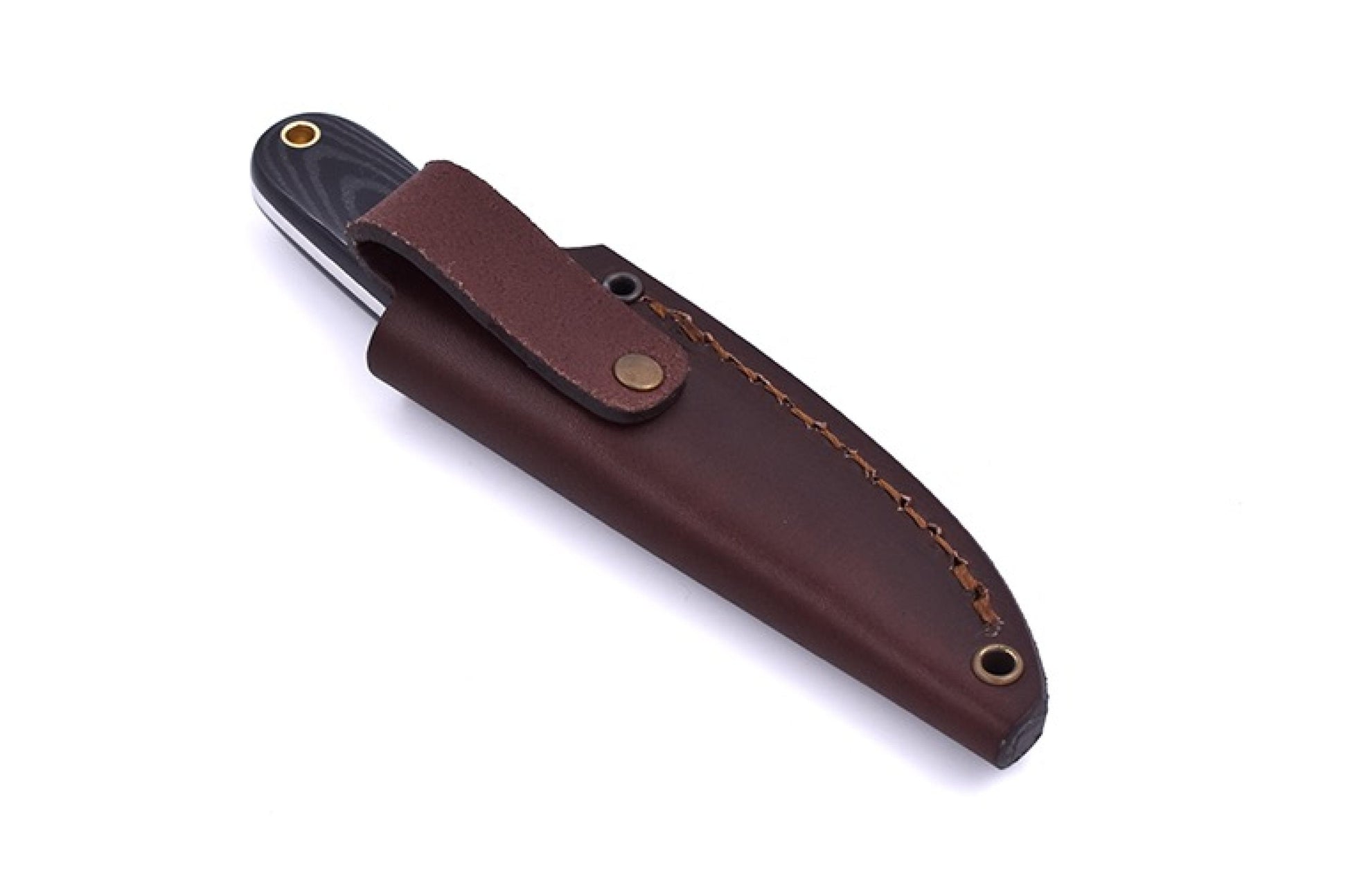 Necker 70 - BlackMicarta - Scandi - Leather