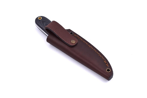 Necker 70 - BlackMicarta - Flat - Leather