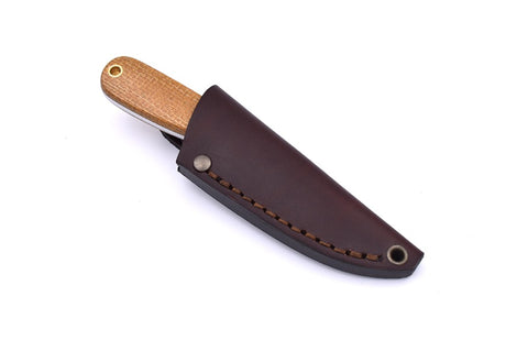 Necker 70 - MustardMicarta - Scandi - Leather