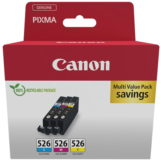 CANON Multipack Tinte CMY CLI-526 PIXMA iP4850 3x9ml