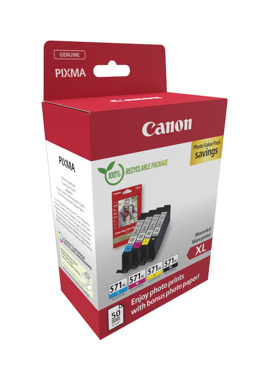 CANON Ink Photo Value Pack XL BKCMY CLI-571VAL PIXMA MG5750 11ml