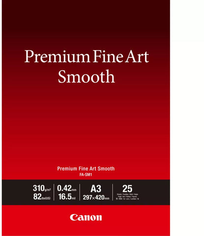 CANON Premium Paper 310g A3 FASM2A3 Fine Art Smooth 25 Blatt