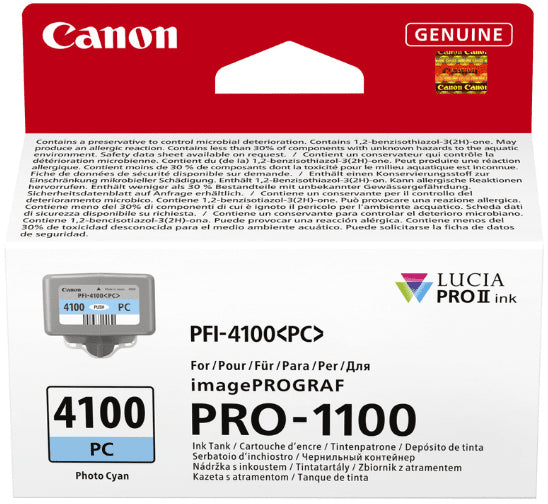 CANON Tintenpatrone photo cyan PFI-4100PC iPF PRO-1100 80ml
