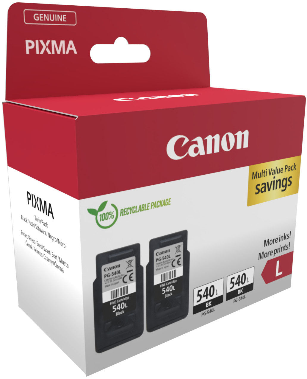 CANON Tintenpatrone L TWIN schwarz PG-540L TWIN PIXMA MG2150 2x11ml