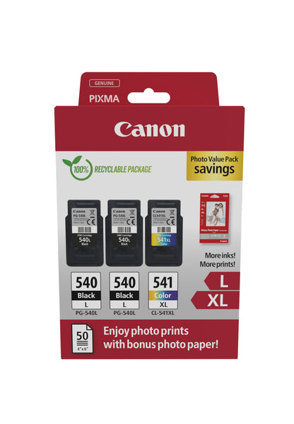 CANON Photo Value Pack L+XL BKCMY PGCL540/1 Pixma MG2150 2xLBK & 1xCMYXL