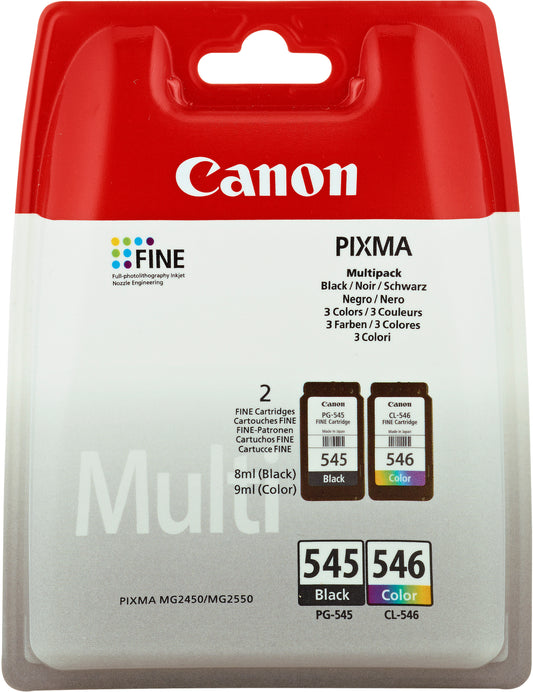 CANON Multipack Tinte schwarz/color PGCL545/6 PIXMA MG 2450/2550 8/9ml