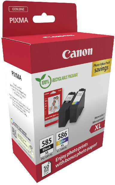 CANON Photo Value Pack XL CMYBK PGCL585/6 PIXMA TS7650i GP-501 50Bl.