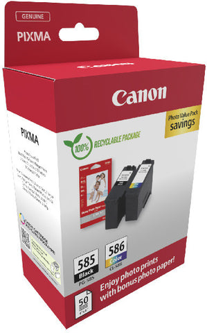 CANON Photo Value Pack CMYBK PGCL585/6 PIXMA TS7650i GP-501 50Bl.