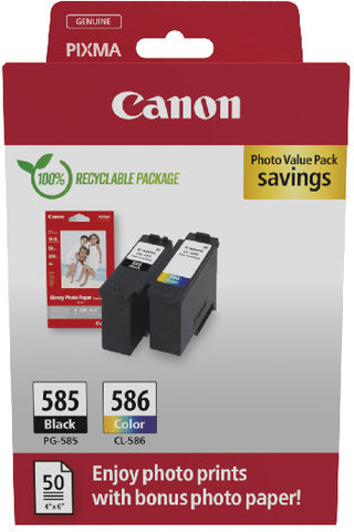 CANON Photo Value Pack CMYBK PGCL585/6 PIXMA TS7650i GP-501 50Bl.