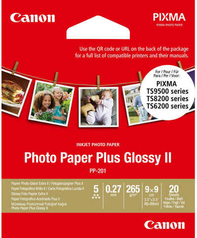 CANON Photo Paper Plus 265g 9x9cm PP201 9x9 InkJet glossy II 20 Blatt