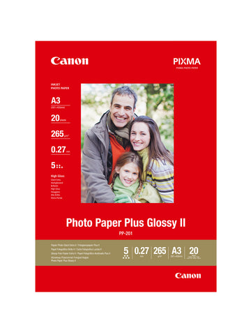 CANON Photo Paper Plus 265g A3 PP201A3 InkJet glossy II 20 Blatt