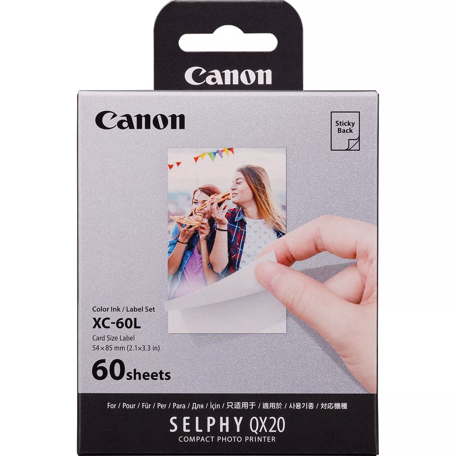 CANON Farbtinte/Kleberset 54x85mm XC-60L Selphy QX20 60 Blatt