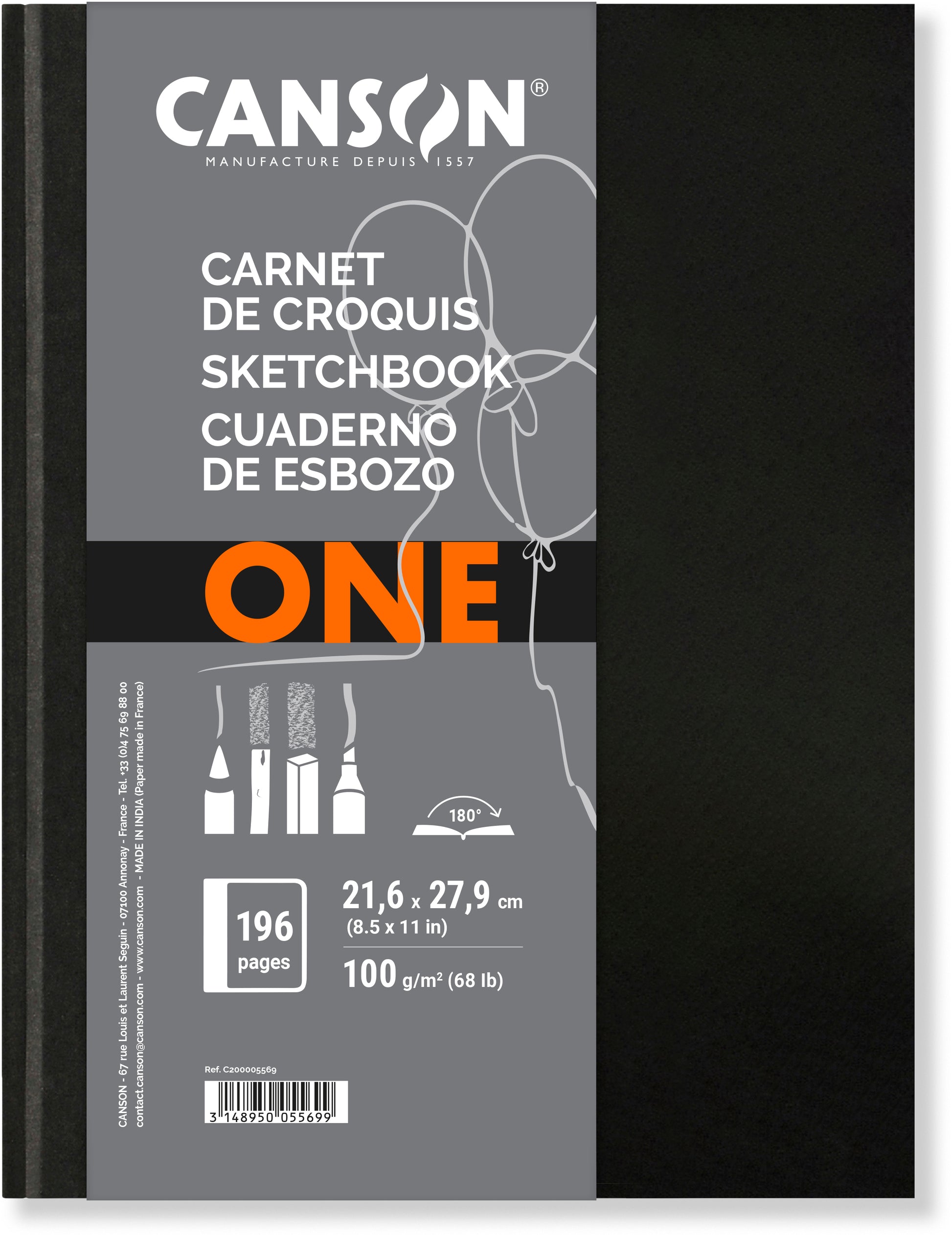 CANSON Art Book One 21x27,9cm 200005569 100 Blatt, gebunden