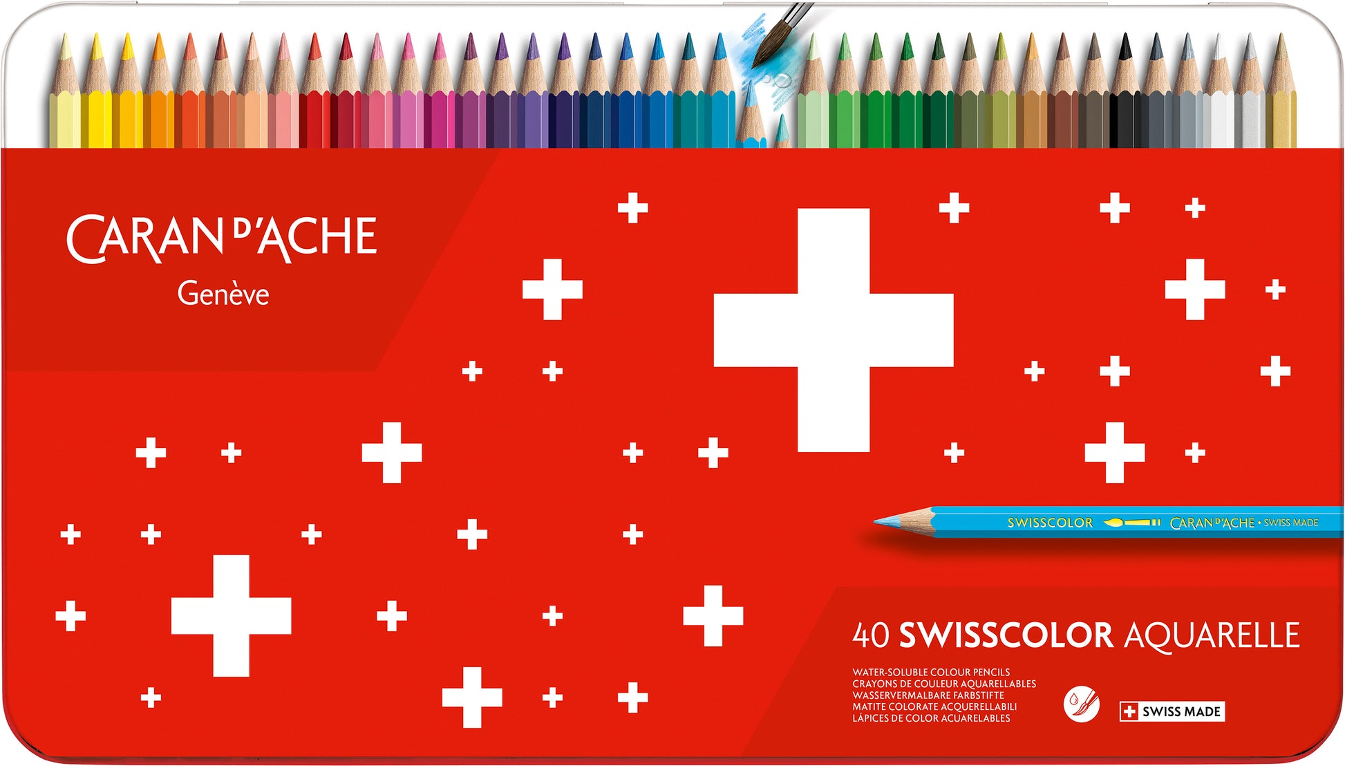 CARAN D'ACHE Farbstifte Swisscolor 1285.74 assortiert 40 Stück