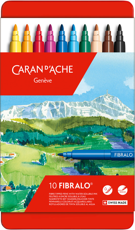 CARAN D'ACHE Filzstift Fibralo M 185.310 10-farbig assortiert