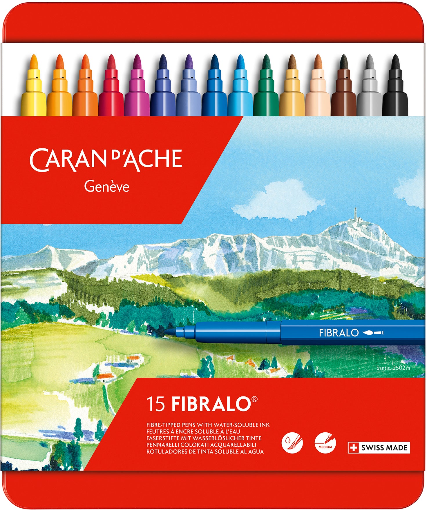 CARAN D'ACHE Filzstift Fibralo M 185.315 15-farbig assortiert