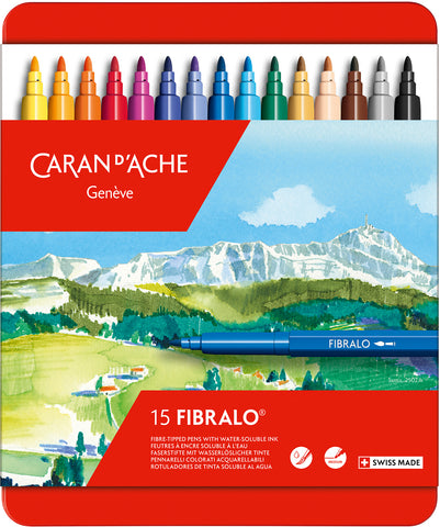 CARAN D'ACHE Filzstift Fibralo M 185.315 15-farbig assortiert