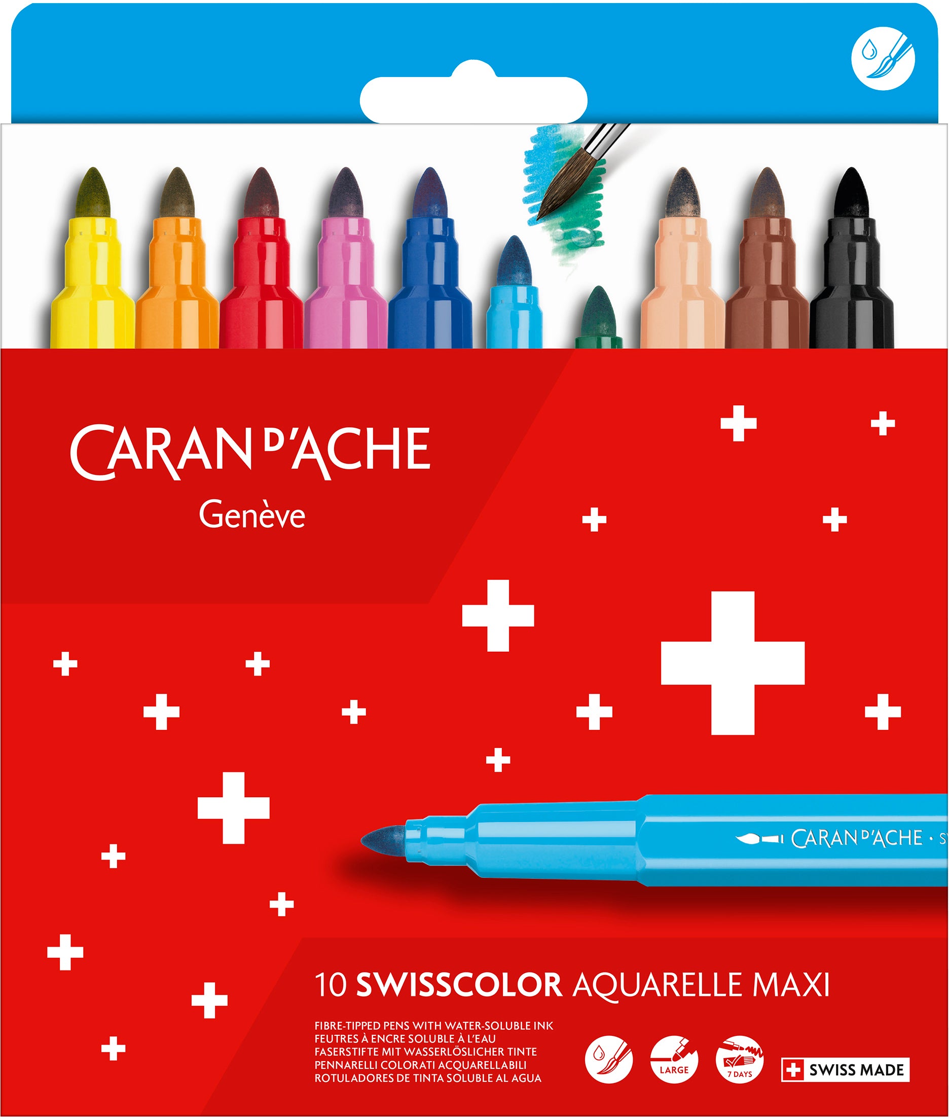 CARAN D'ACHE Fasermaler Swisscolor Maxi 195.41 10 Stück