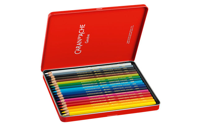 CARAN D'ACHE Farbstifte Supracolor 3,8mm 3888.318 ass. in Metallsch. 18 Stück