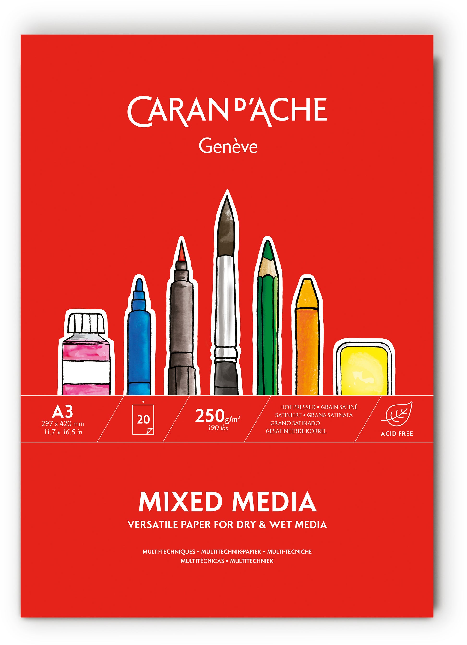 CARAN D'ACHE Zeichenblock A3 454.113 20 Blatt 250g/m2
