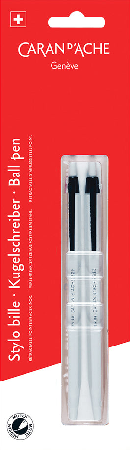 CARAN D'ACHE Kugelschreiber 825 825.109 schwarz, 2 Stück Blister