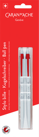 CARAN D'ACHE Kugelschreiber 825 825.170 rot, 2 Stück Blister