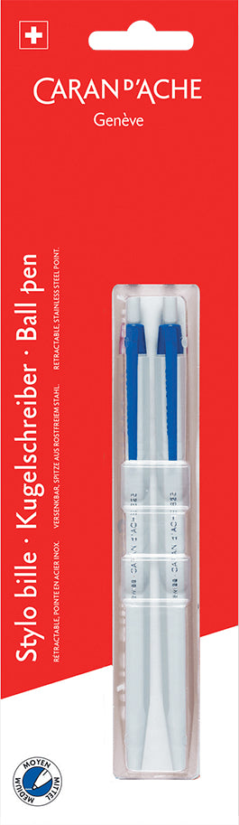 CARAN D'ACHE Kugelschreiber 825 825.260 blau, 2 Stück Blister