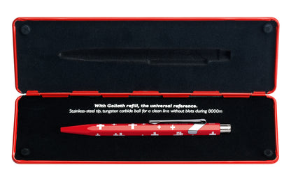 CARAN D'ACHE Kugelschreiber Totally Swiss 849.053 rot/weiss, mit Metalletui