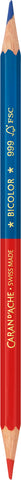 CARAN D'ACHE Farbstift Bicolor 999.300 blau/rot