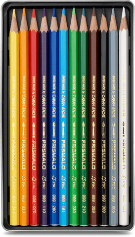 CARAN D'ACHE Farbstifte Prismalo 3mm 999.312 ass. in Metallsch. 12 Stück