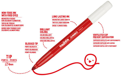 CARIOCA Fasermaler Jumbo 3613 ass. 50 Stück