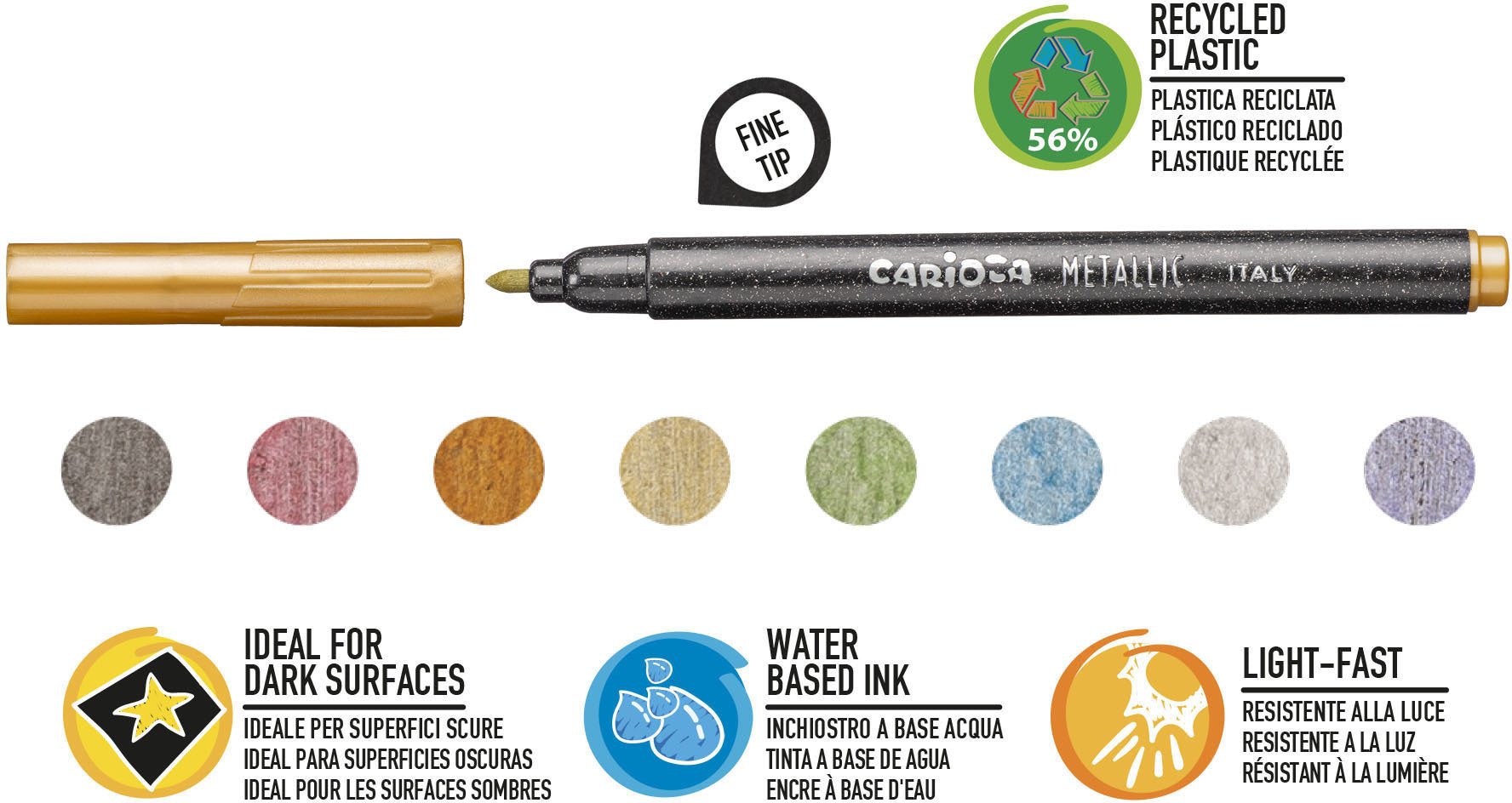 CARIOCA Fasermaler Fein 43162 Metallic E-8