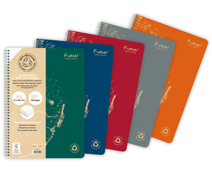 CLAIREFONTAINE Spiralheft FOREVER A4 68406C liniert, assortiert 60 Blatt